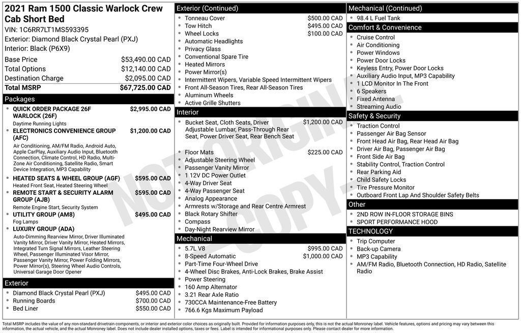 2021 RAM 1500 Classic Warlock