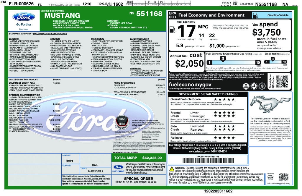 2022 Ford Mustang Mach 1