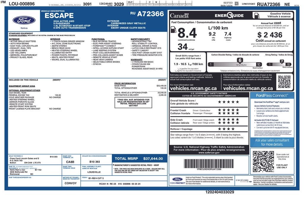 2024 Ford Escape Active