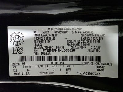 2022 Ford Ranger Lariat