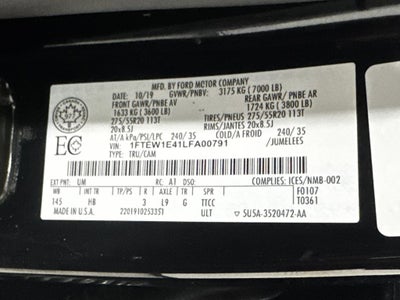 2020 Ford F-150 Lariat Sport Package