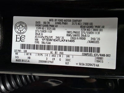 2020 Ford F-150 Lariat Sport Package