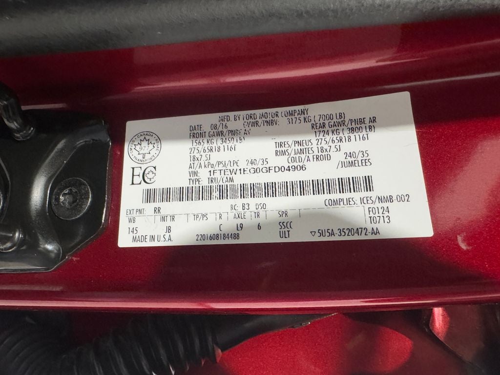 2016 Ford F-150 XLT Sport Package