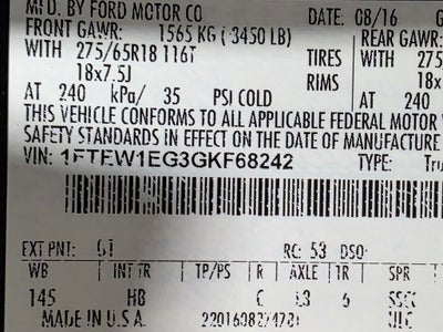 2016 Ford F-150 Lariat Sport FX4 Off-Road