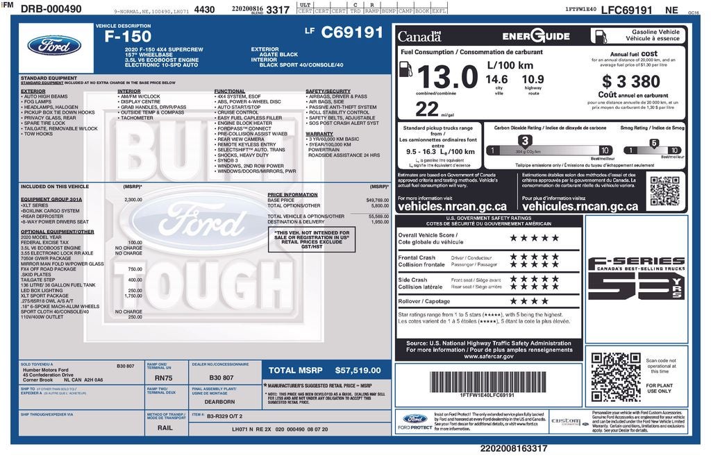 2020 Ford F-150 XLT Sport FX4