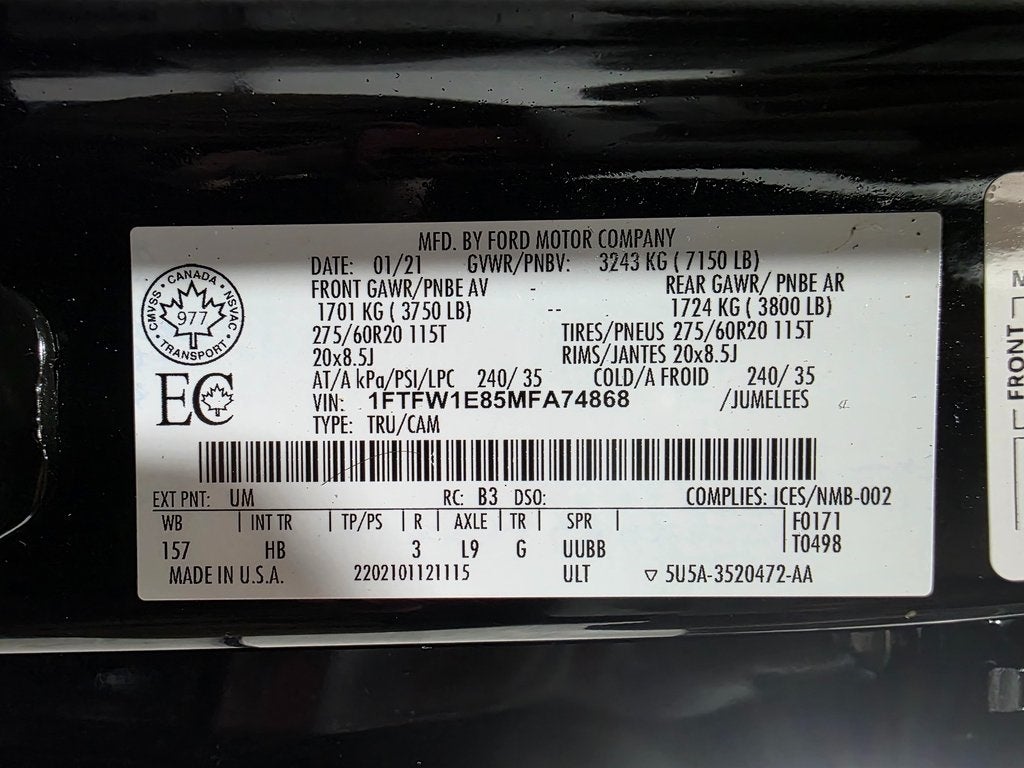 2021 Ford F-150 Lariat Sport FX4 Off-Road