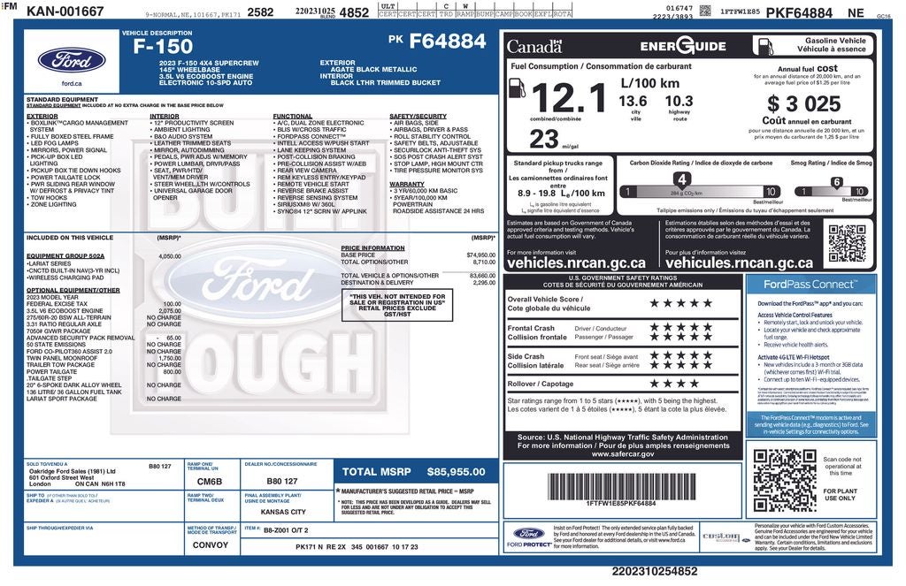 2023 Ford F-150 Lariat Sport