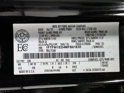 2021 Ford F-150 Lariat Sport Package