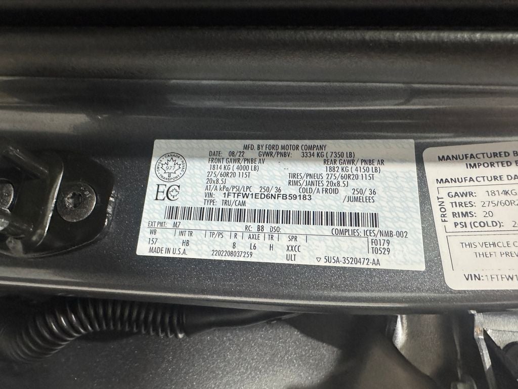 2022 Ford F-150 Lariat Sport