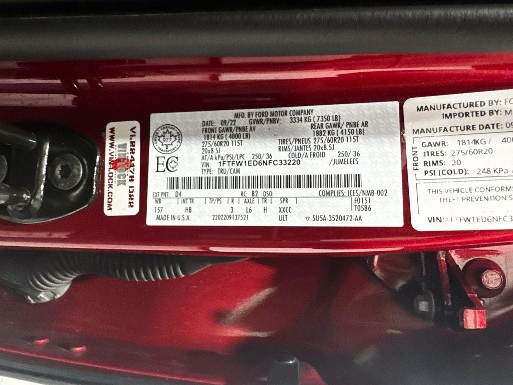 2022 Ford F-150 Lariat Sport FX4