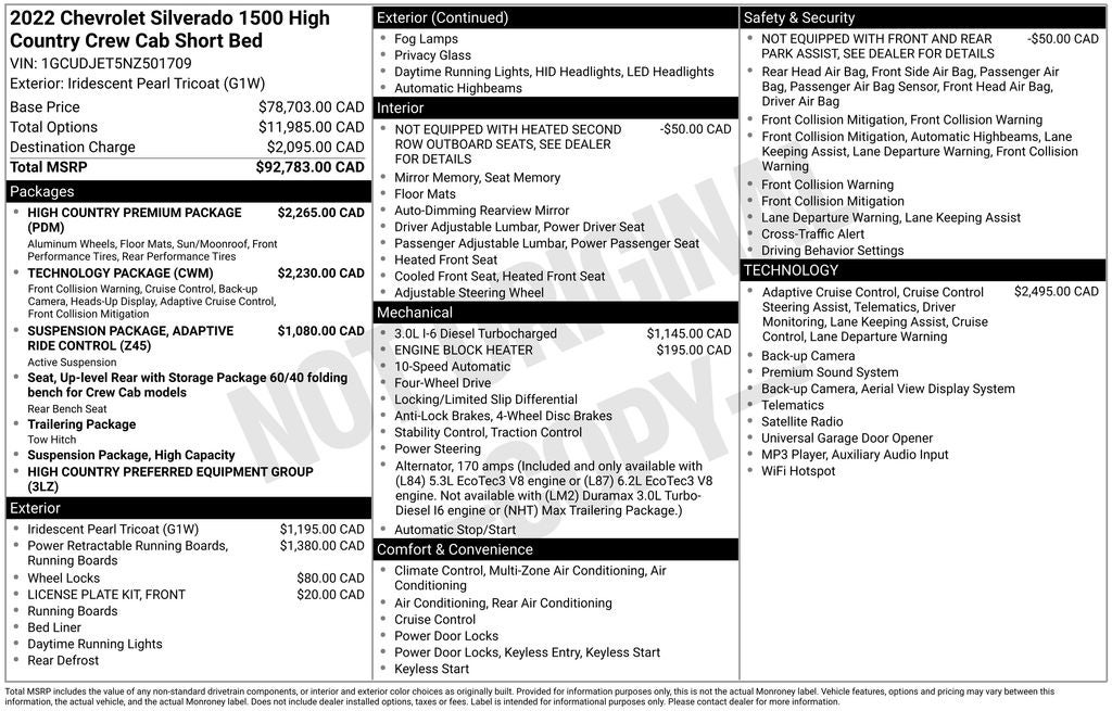 2022 Chevrolet Silverado 1500 High Country