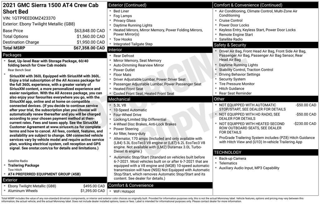 2021 GMC Sierra 1500 AT4