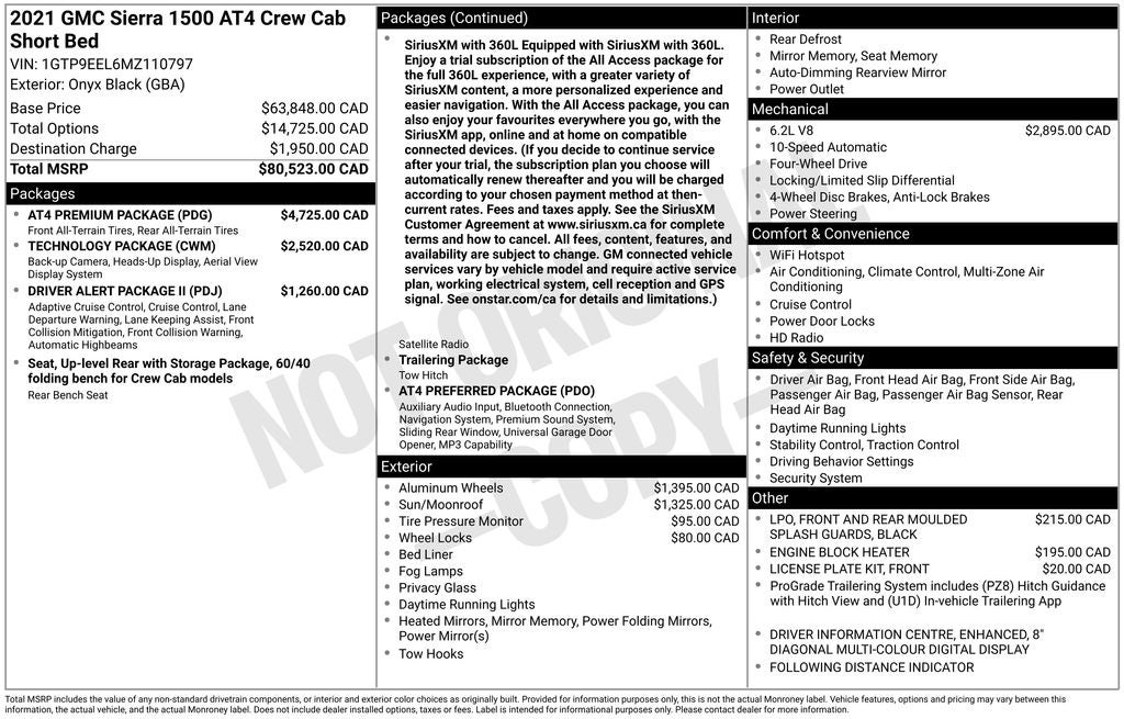 2021 GMC Sierra 1500 AT4