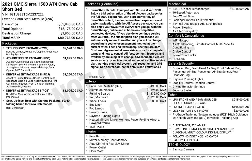 2021 GMC Sierra 1500 AT4