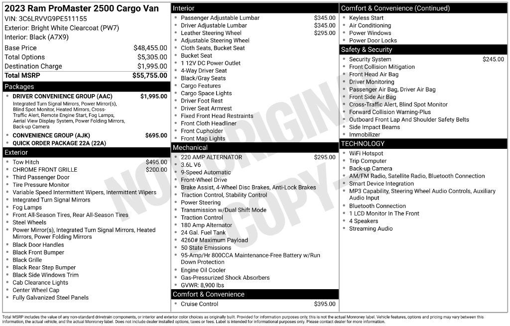 2023 RAM ProMaster 2500 Base