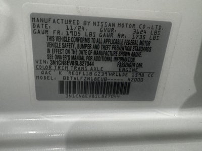 2025 Nissan Versa 1.6 SV