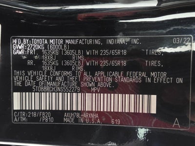 2022 Toyota Highlander Hybrid LE