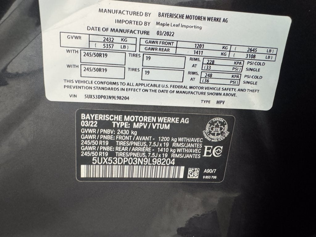 2022 BMW X3 xDrive30i