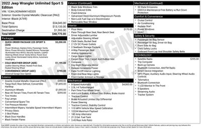 2022 Jeep Wrangler Unlimited Unlimited Sport S