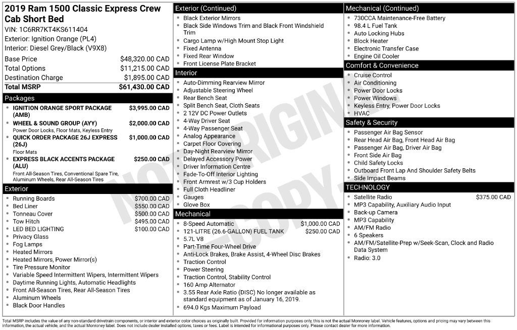 2019 RAM 1500 Classic Express