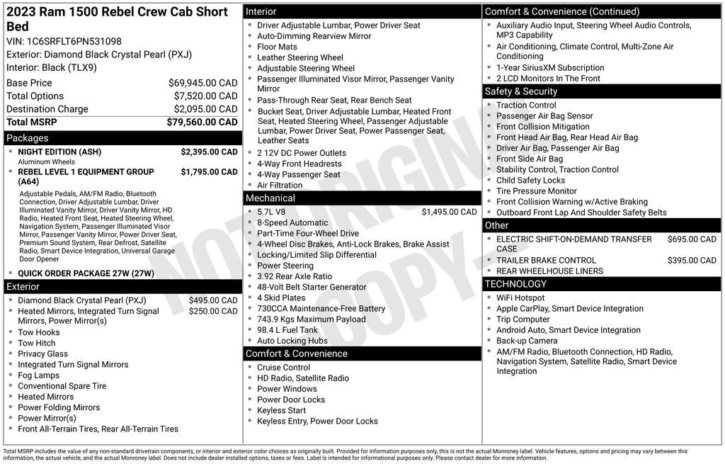 2023 RAM 1500 Rebel Night Edition