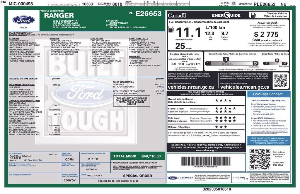 2023 Ford Ranger XLT FX4 Sport