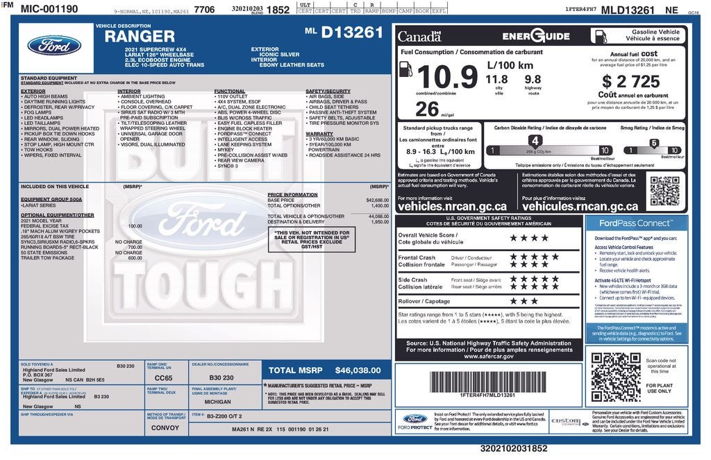 2021 Ford Ranger Lariat