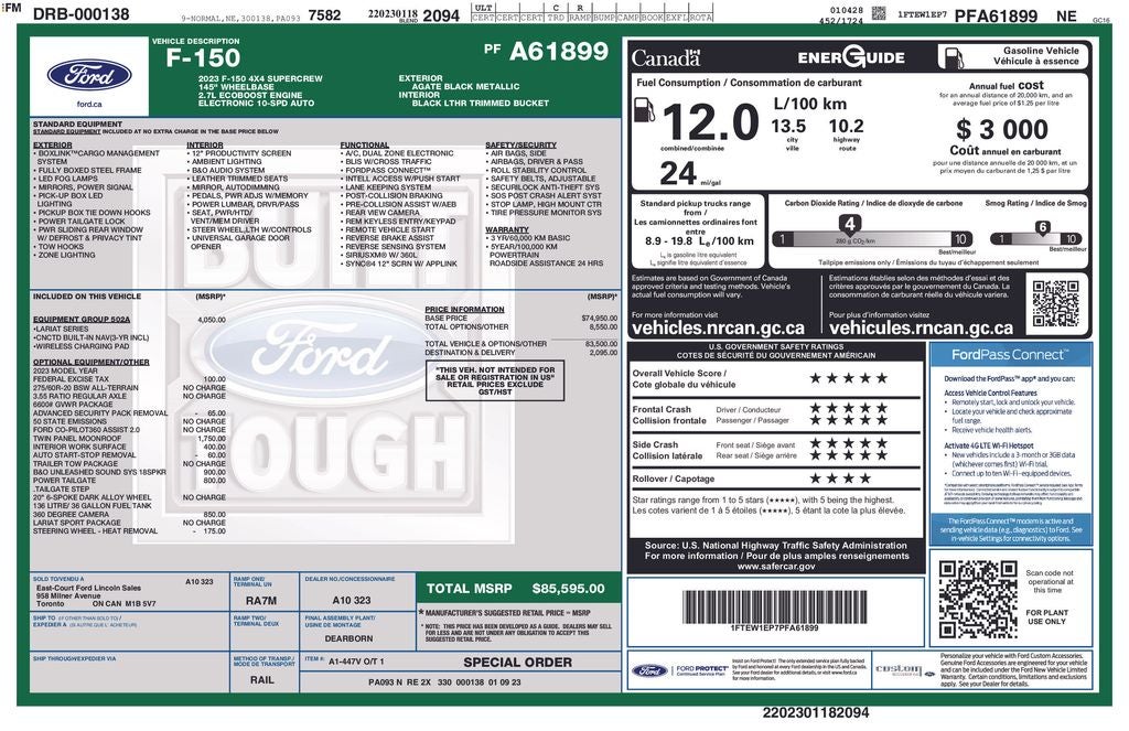 2023 Ford F-150 Lariat Sport Package