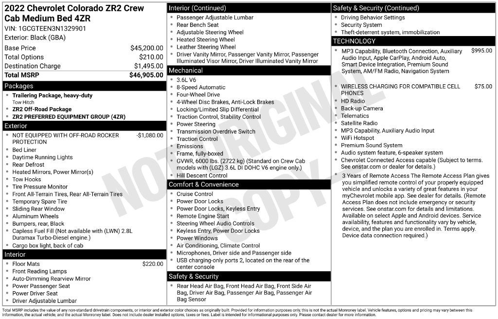 2022 Chevrolet Colorado ZR2