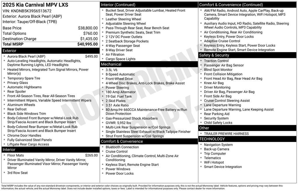 2025 Kia Carnival MPV LXS